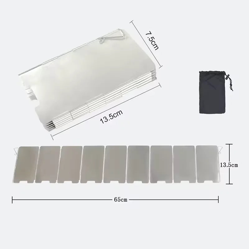 Outdoor Stove Wind Shield Camping Windscreen 9 Plates Foldable Gas Cookers Wind Deflectors Stove equipment Accessory tool