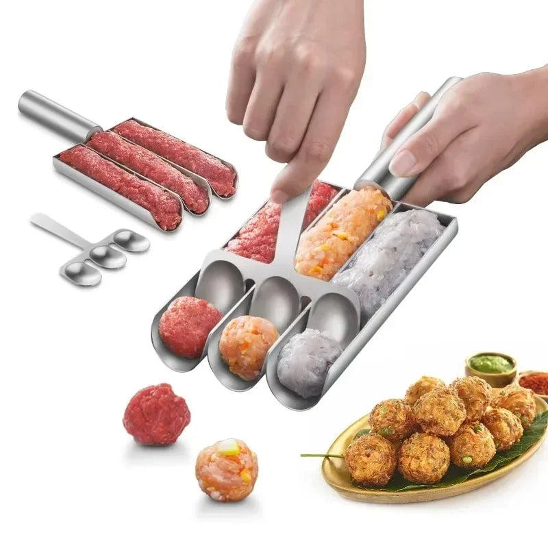 Manual Meatball Spoon Effortless Fish Balls Easy-Release Non-Stick Meatball Maker Set -Ideal Kitchen Gadgets Cooking Accessories