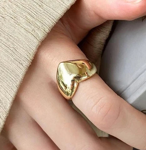 VENTFILLE 925 Sterling Silver Trend Arched Wide Ring For Female Geometry Punk Design Jewelry Asymmetric Gift Dropshipping