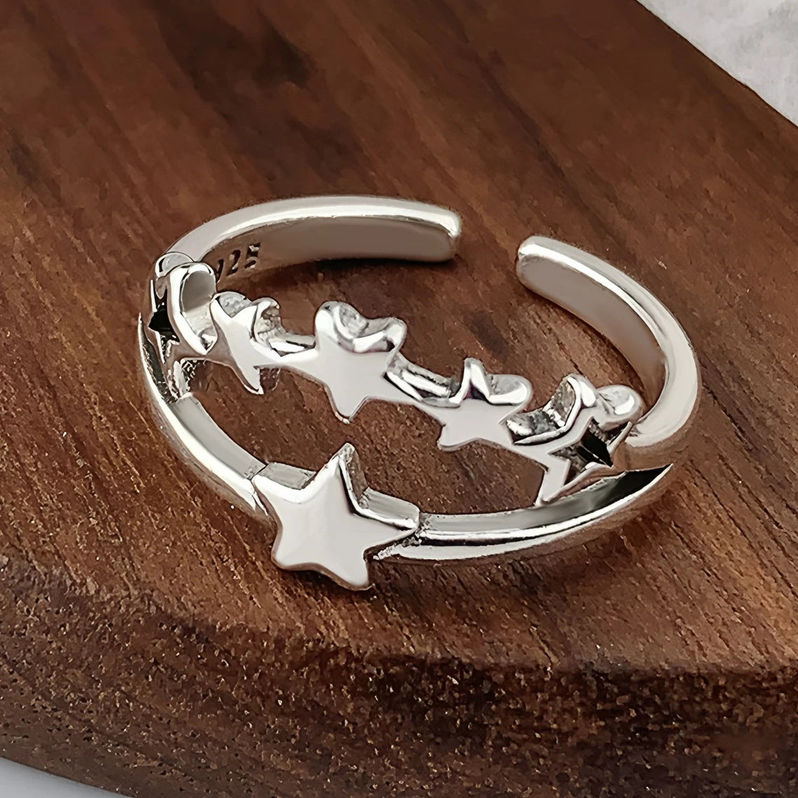 VENTFILLE 925 Sterling Silver Trend Arched Wide Ring For Female Geometry Punk Design Jewelry Asymmetric Gift Dropshipping