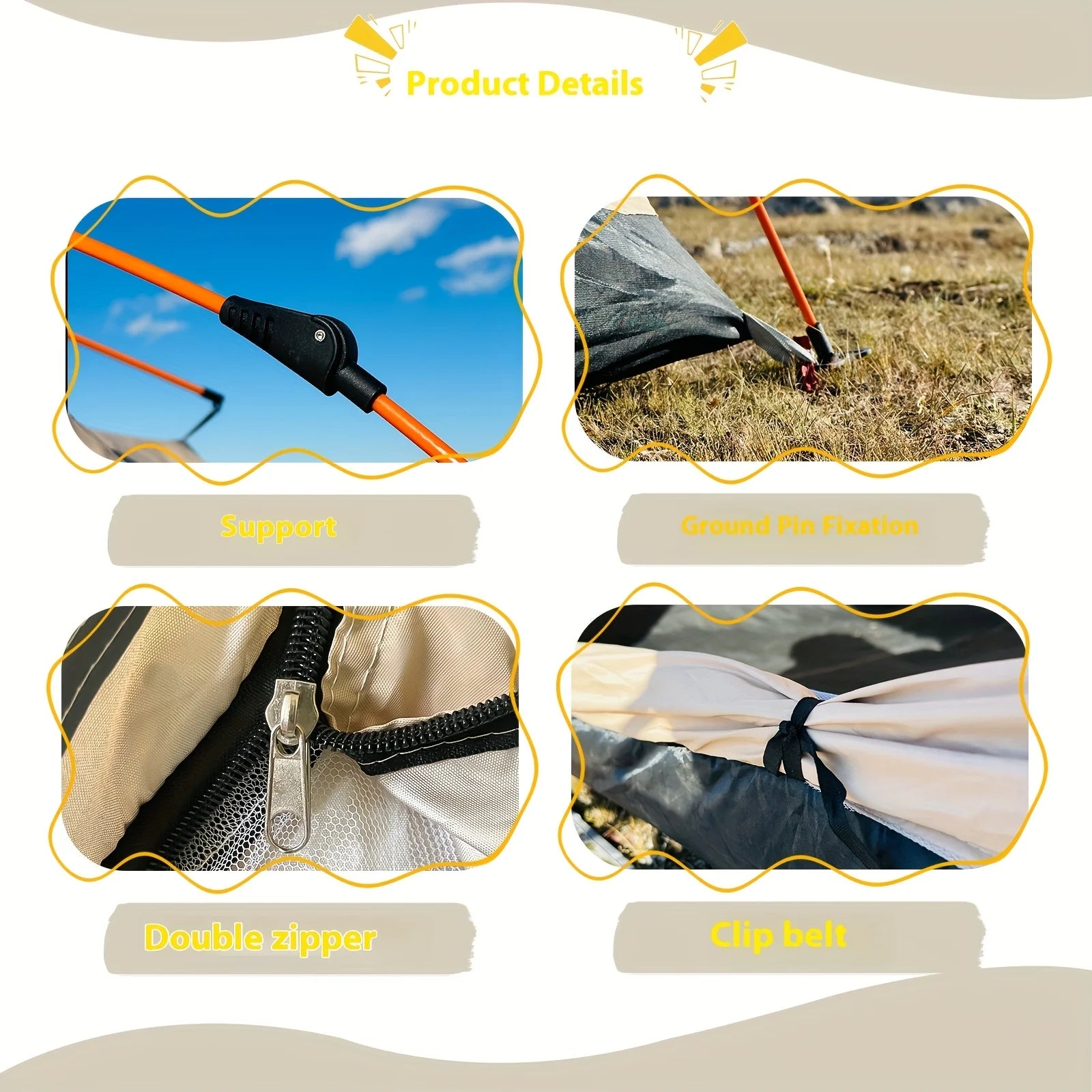 Silver Outdoor Automatic Quick-opening Tent, Camping Self-driving Hiking Travel Tent, Rainproof and Sunscreen Beach Tent