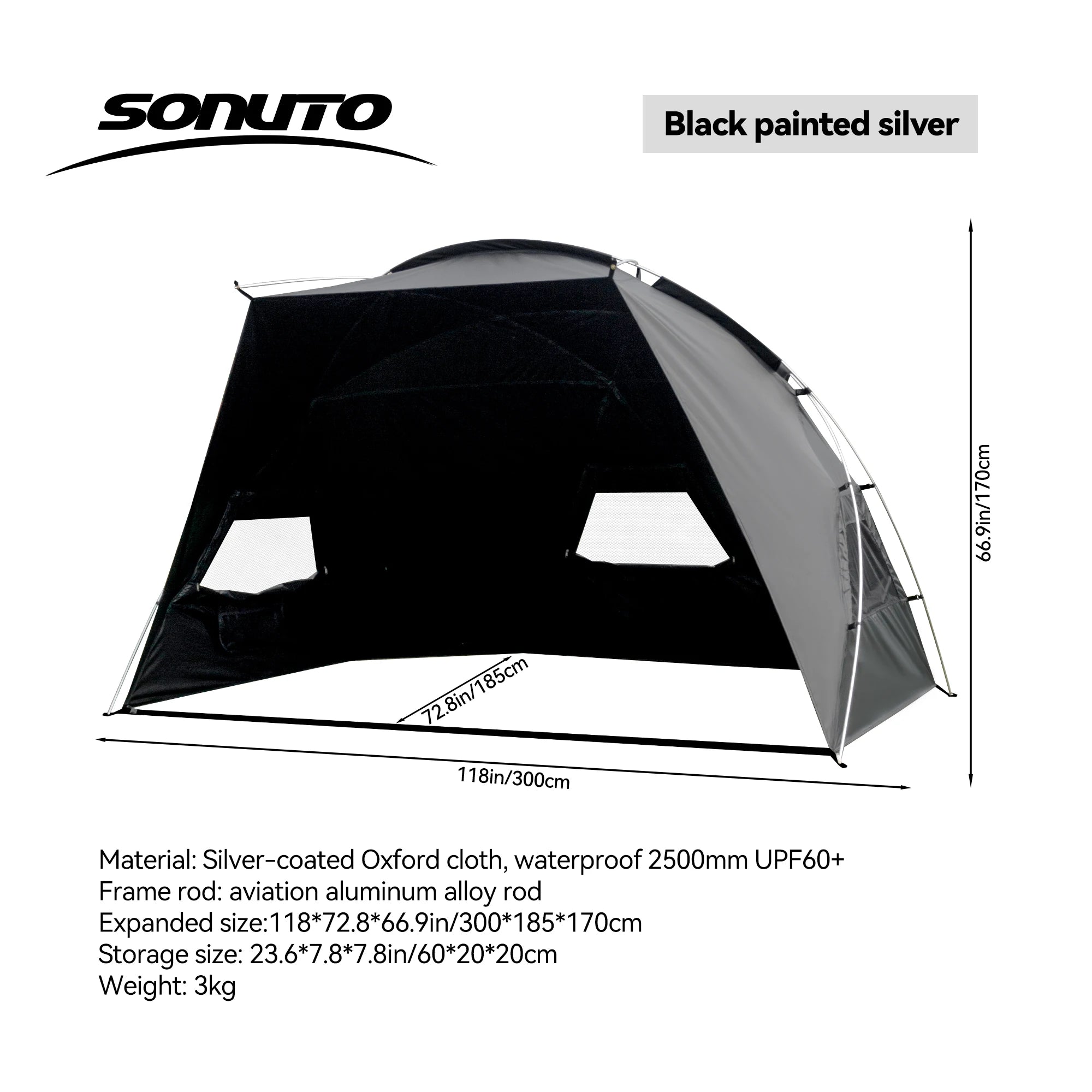 Sonuto Outdoor 4-7 People Camping Park Beach Tent Vinyl Sunscreen Folding Portable Canopy Rainproof And Sunscreen Shelter