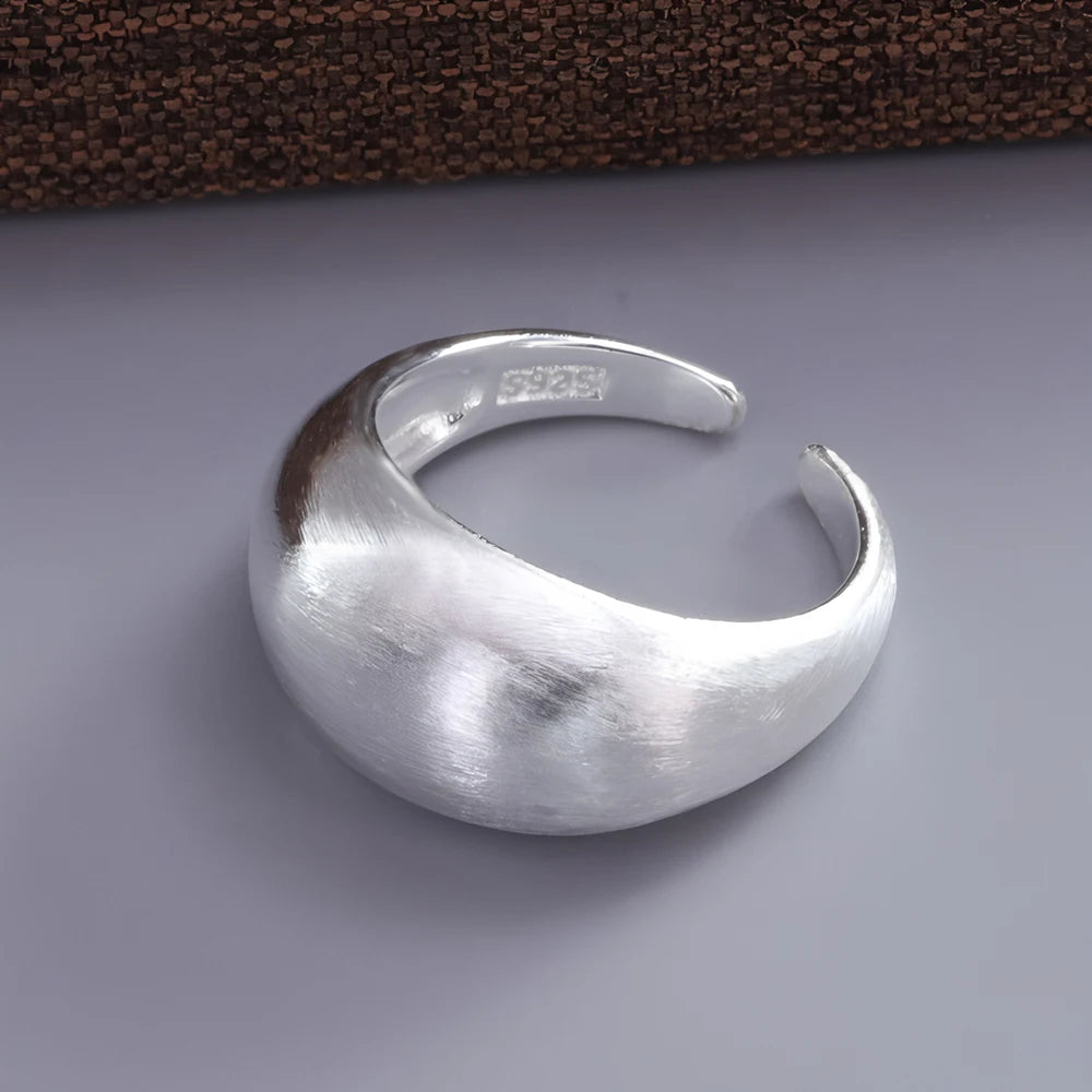 VENTFILLE 925 Sterling Silver Trend Arched Wide Ring For Female Geometry Punk Design Jewelry Asymmetric Gift Dropshipping