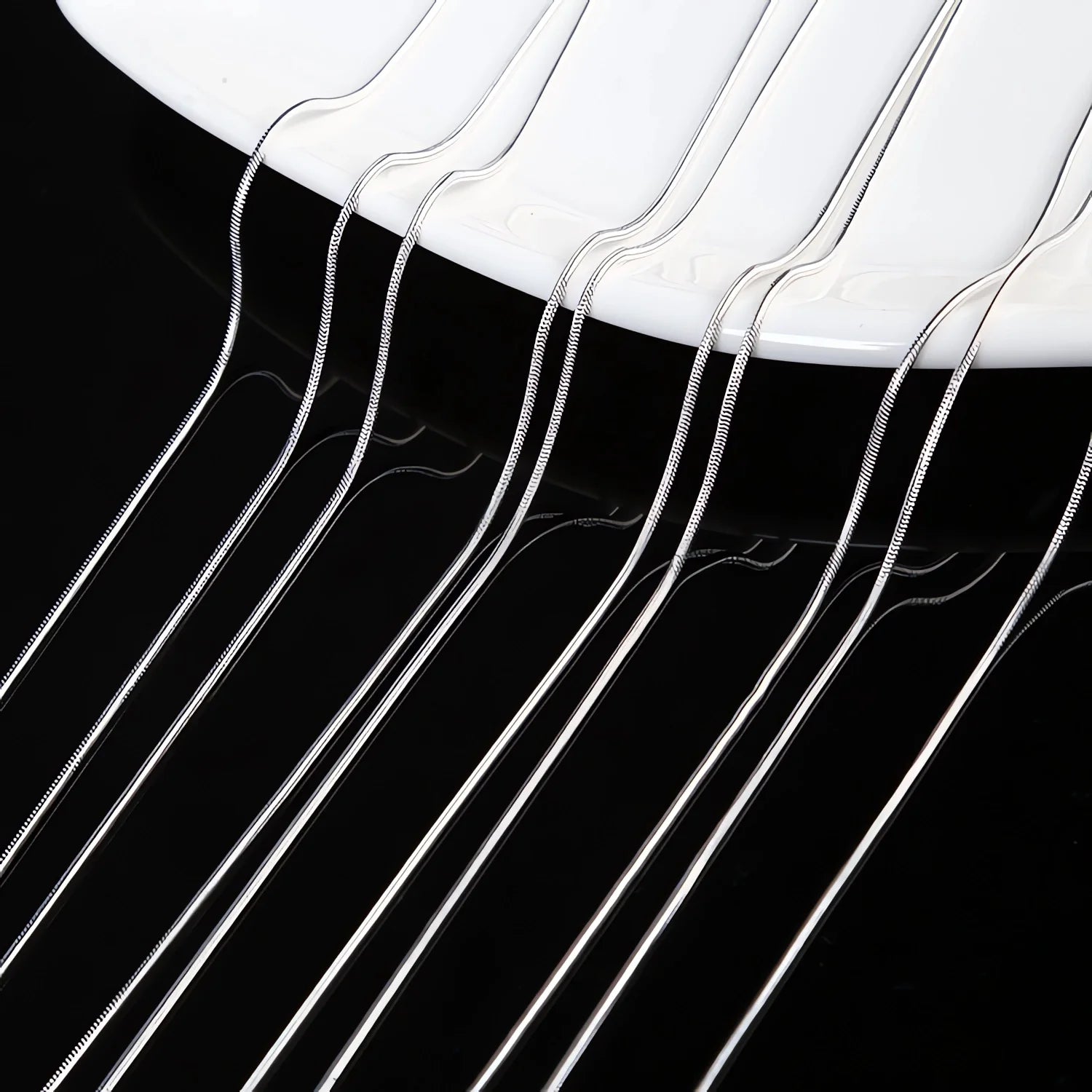 Hot 10pcs/Lot 16/18/20/22/24/26/28/30 Inch 1.2mm Snake Chain Necklace Silver Color For Woman Man Fashion Jewelry