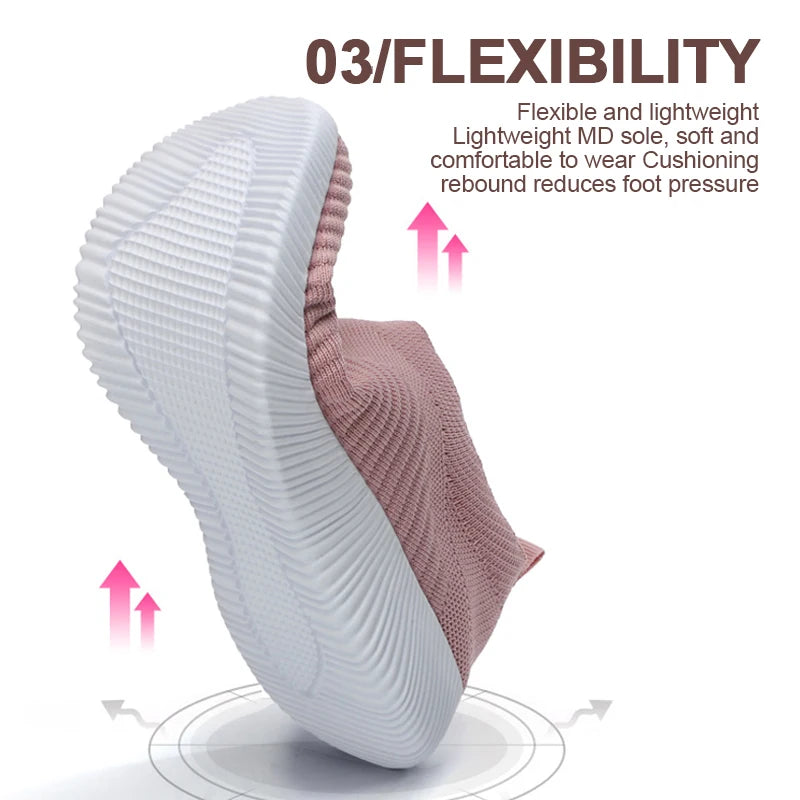 New Pink Women Shoes Soft Sneakers Lightweight And Comfortable Women Slip On Lazy Loafers Walking Shoes For Women Size 36-42