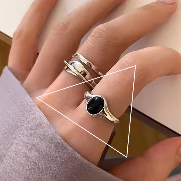 VENTFILLE 925 Sterling Silver Trend Arched Wide Ring For Female Geometry Punk Design Jewelry Asymmetric Gift Dropshipping