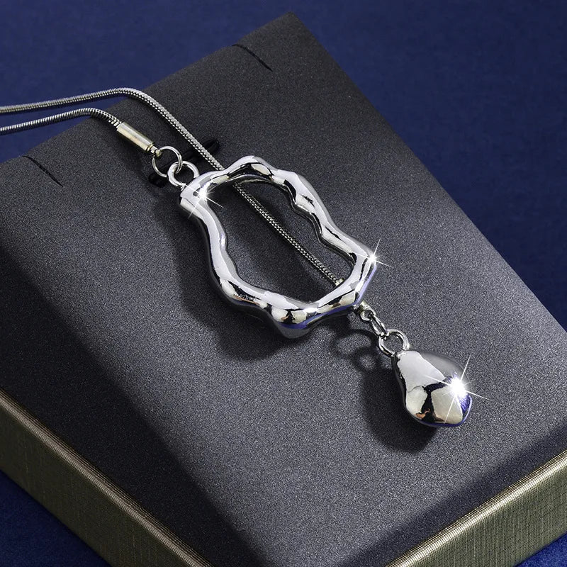 Yupsk Stainless Steel Irregular Y-shaped Long Necklace for Women Charm Party Accessories High-quality Fashion Pendant Gifts