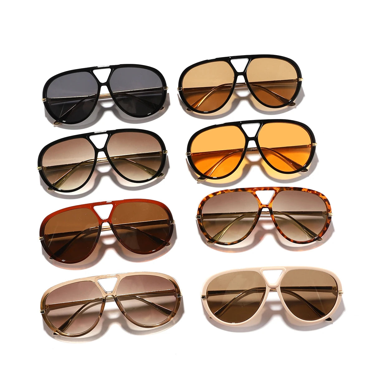 1 piece of men's and women's retro large frame classic double beam sunglasses, new motorcycle style, daily travel wear must-have