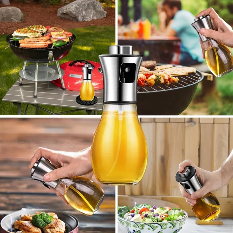 Olive Oil Sprayer for Cooking,200ml glass Olive oil sprayer,  Vegetable Oil sprayer with funnel ,Oil sprayer,Baking, Frying, BBQ