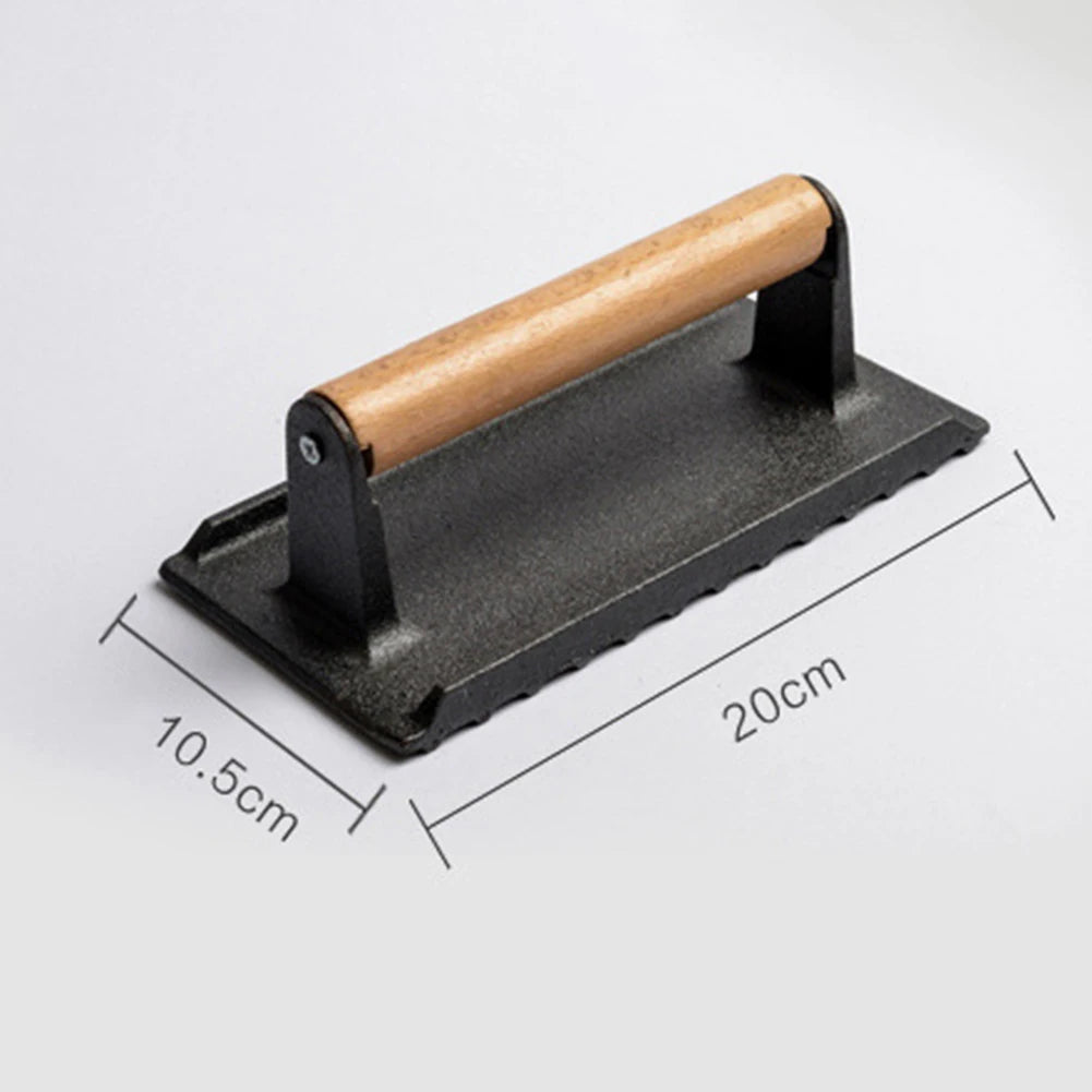 Universal Rectangular Meat Press Heavy-Duty Steak Burger Press With Handle BBQ Cooking Tool High Temperature Resistance
