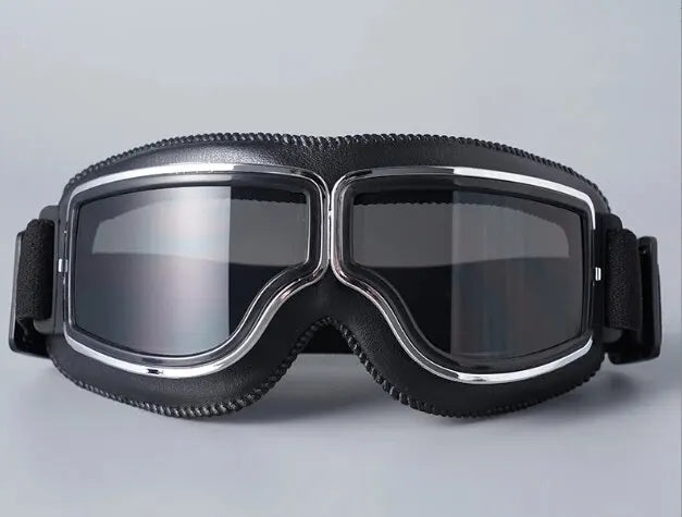 Motorcycle Glasses Windproof Motorcycle Helmet Glasses Sunglasses Retro Universal Folding Leather Retro Motorcycle Accessories