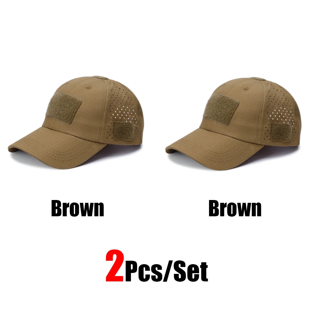 1/2pcs New Men Camouflage Baseball Cap Breathable Sunscreen Hat Outdoor Sports Hunting Hiking Camping Beach Fishing Sun Hat