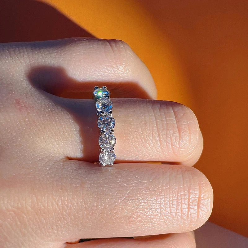 JoyceJelly 4mm D Color VVS Moissanite Ring For Women Total 1.5CT S925 Sterling Silver Jewelry Pass Diamond Tester Wedding Bands