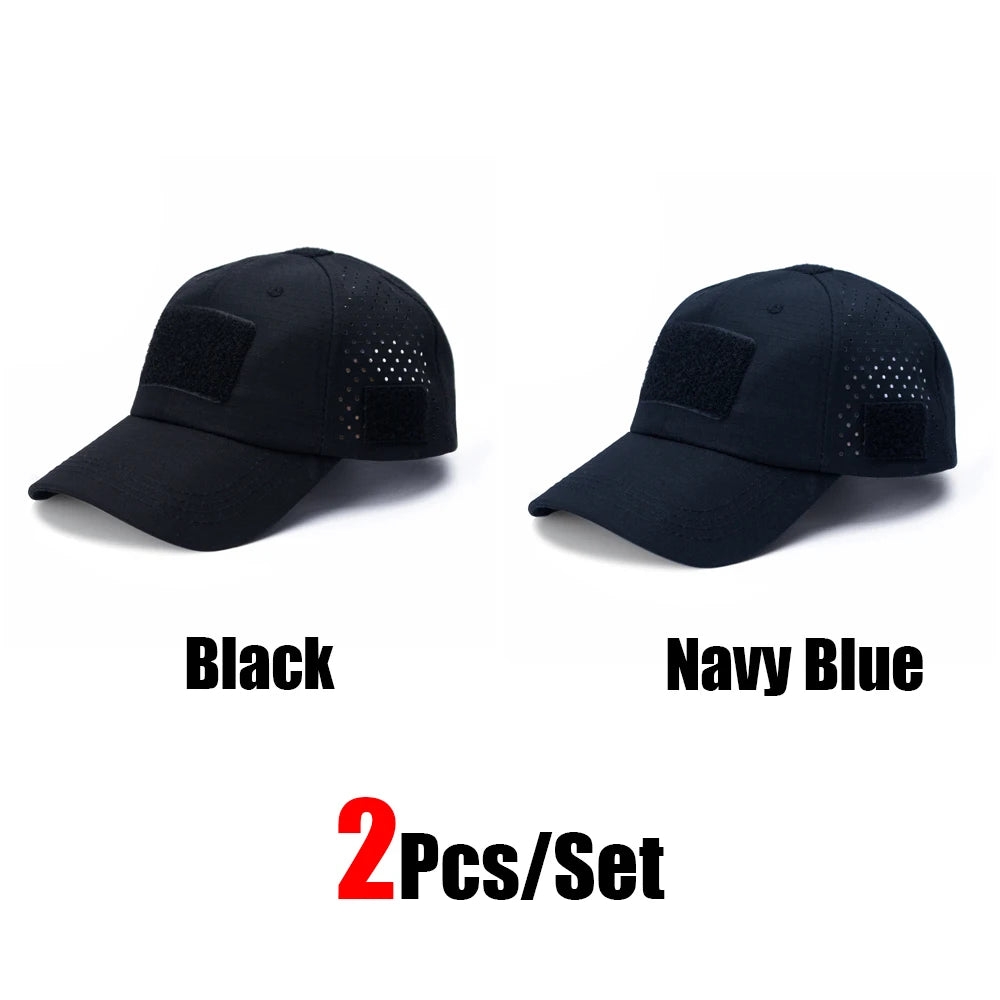 1/2pcs New Men Camouflage Baseball Cap Breathable Sunscreen Hat Outdoor Sports Hunting Hiking Camping Beach Fishing Sun Hat