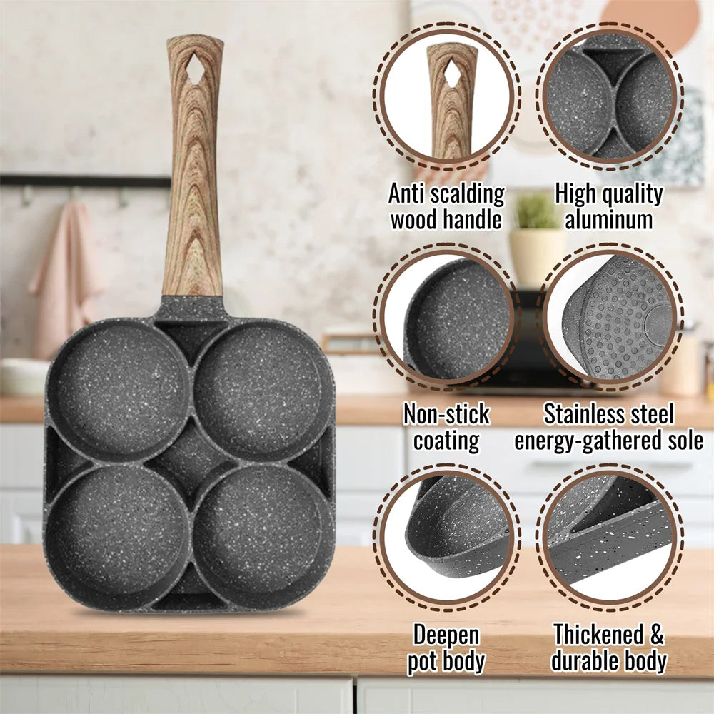 Omelet Pan Frying Pot Thickened Nonstick Egg Pancake Steak Cooking Pans Hamburg Bread Breakfast Maker Induction Cookware