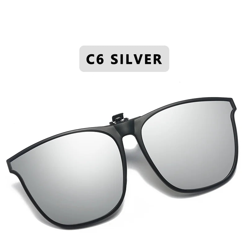 Polarized Clip On Sunglasses Men Car Driver Goggles Night Vision Glasses Anti Glare Vintage Square Glasses Oculos