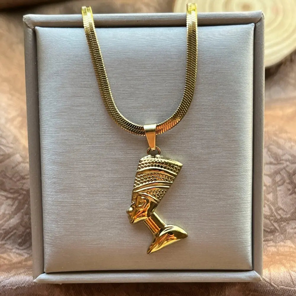 Stainless Steel Exaggerated Punk Big Round O Shaped Pendant Necklace Women Men Chunky Snake Blade Chain Grunge Steampunk Jewelry