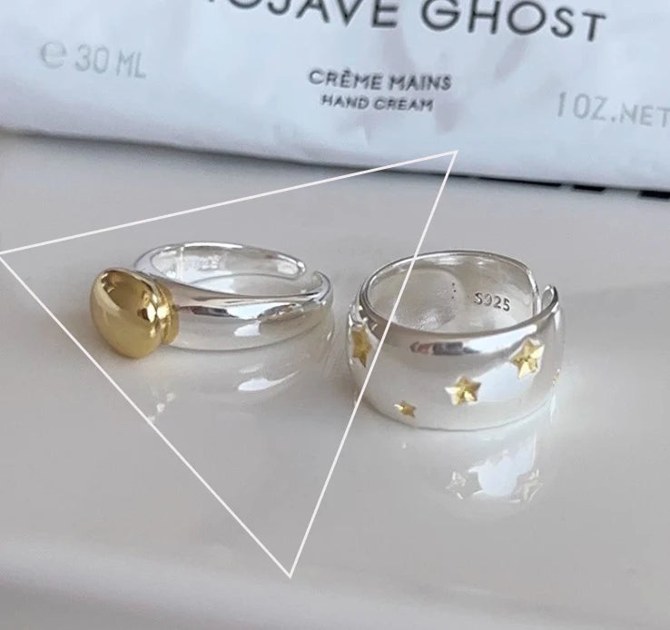 VENTFILLE 925 Sterling Silver Trend Arched Wide Ring For Female Geometry Punk Design Jewelry Asymmetric Gift Dropshipping