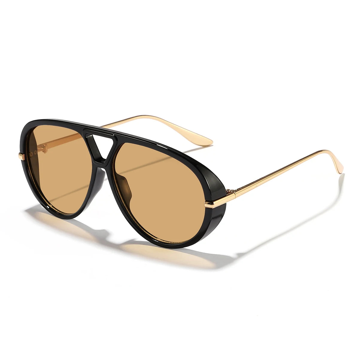 1 piece of men's and women's retro large frame classic double beam sunglasses, new motorcycle style, daily travel wear must-have