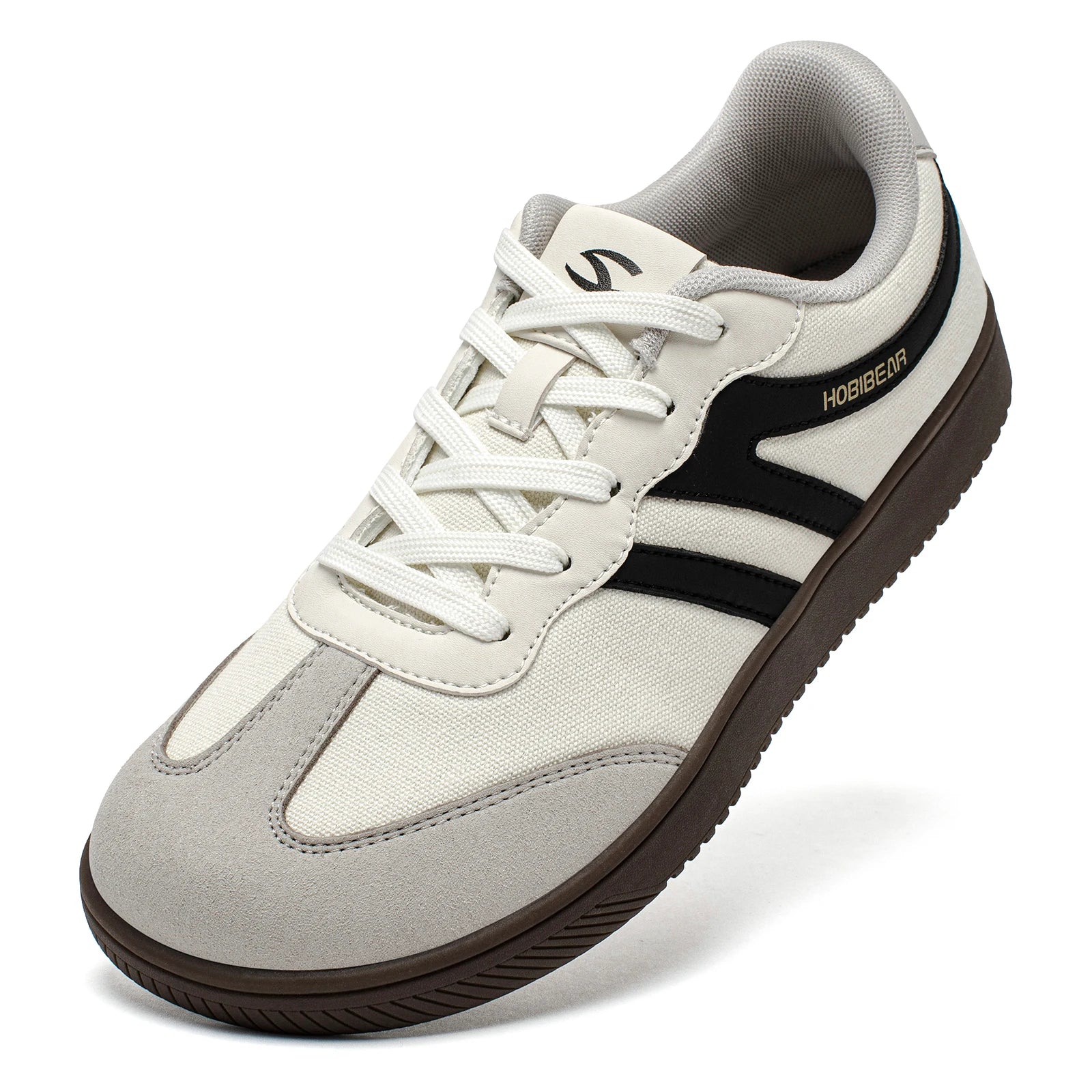 HOBIBEAR Wide Toe Sneakers Unisex Walking Shoes Lace Up fabric Non Slip Casual Sneaker