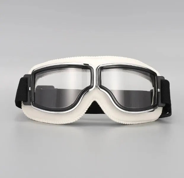 Motorcycle Glasses Windproof Motorcycle Helmet Glasses Sunglasses Retro Universal Folding Leather Retro Motorcycle Accessories