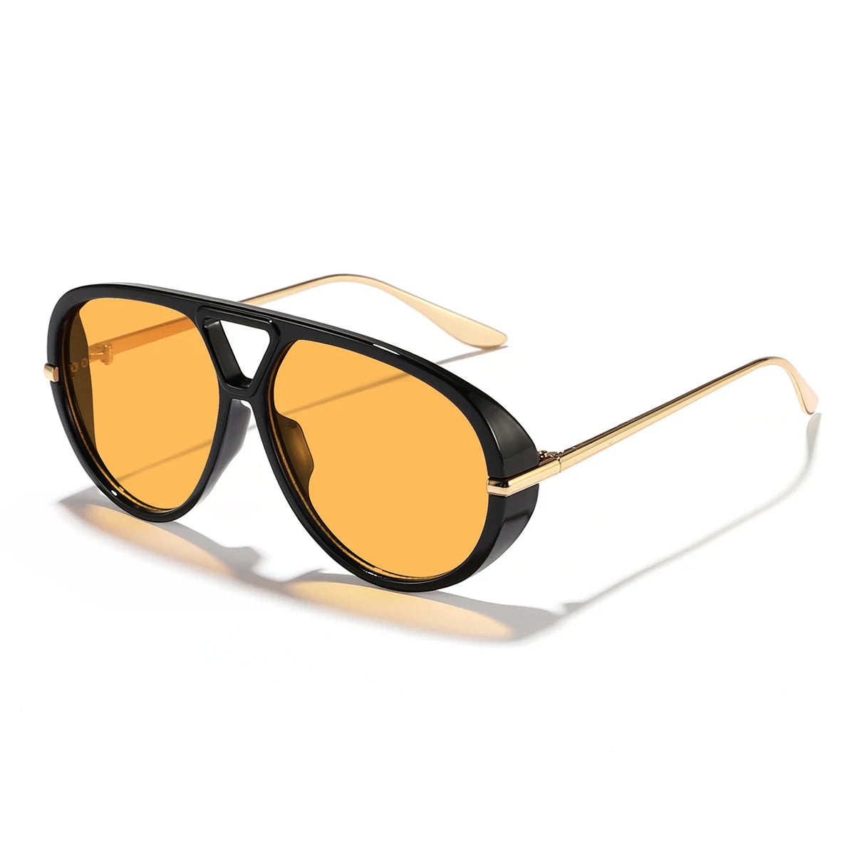 1 piece of men's and women's retro large frame classic double beam sunglasses, new motorcycle style, daily travel wear must-have