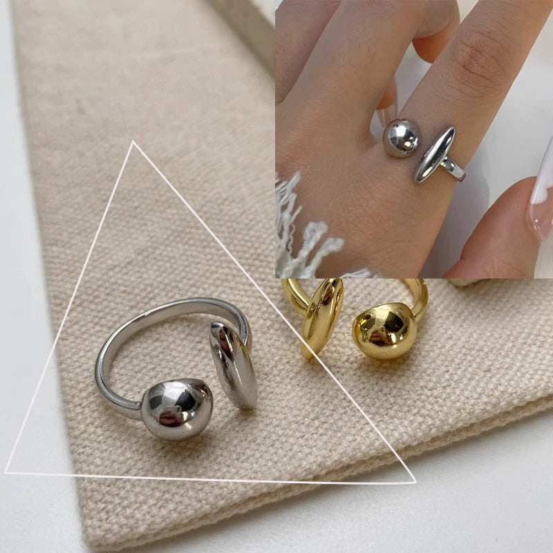 VENTFILLE 925 Sterling Silver Trend Arched Wide Ring For Female Geometry Punk Design Jewelry Asymmetric Gift Dropshipping