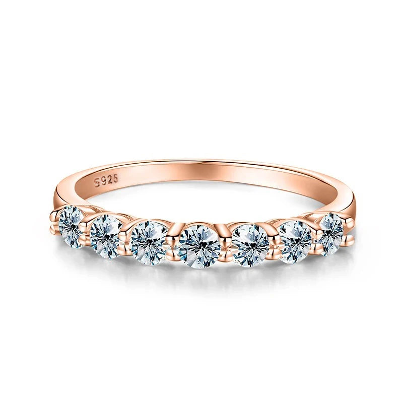 KNB Real Moissanite Ring 925 Sterling Silver Diamond Eternity Band Engagement Wedding Rings for Women Luxury Quality Jewelry