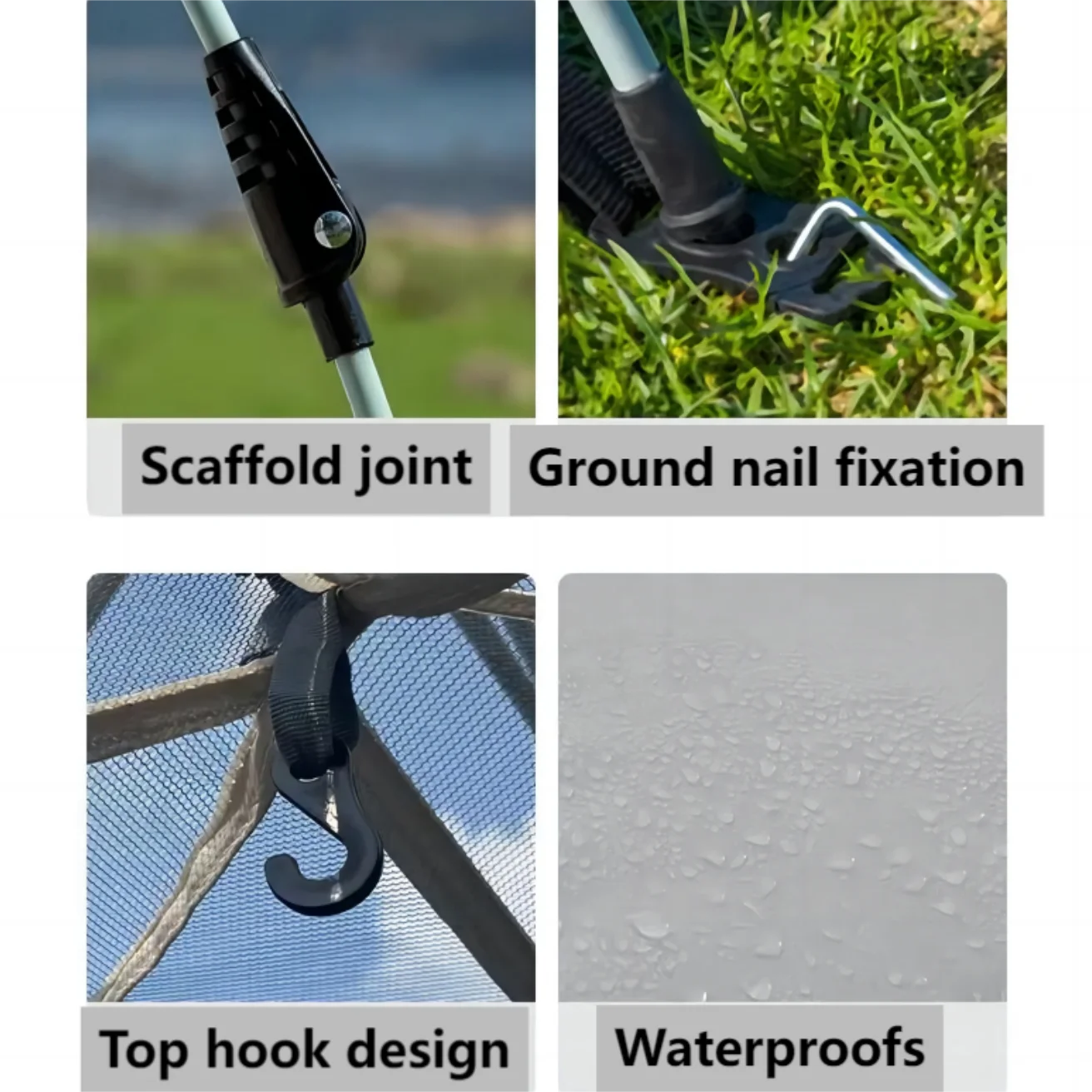 Pop up tents for camping waterproof Portable Windproof tents for camping 4 person family tent with Skylight,Upgraded Large Size