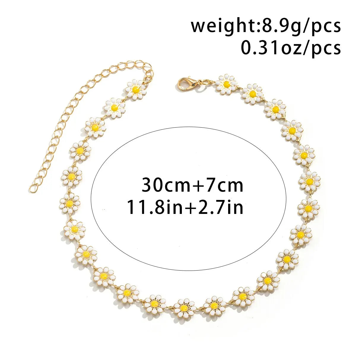 Kpop Flower Daisy Clavicle Chain Necklace for Women Wed Summer Sweet Short Choker Fashion Statement Jewelry Gift Y2K Accessories