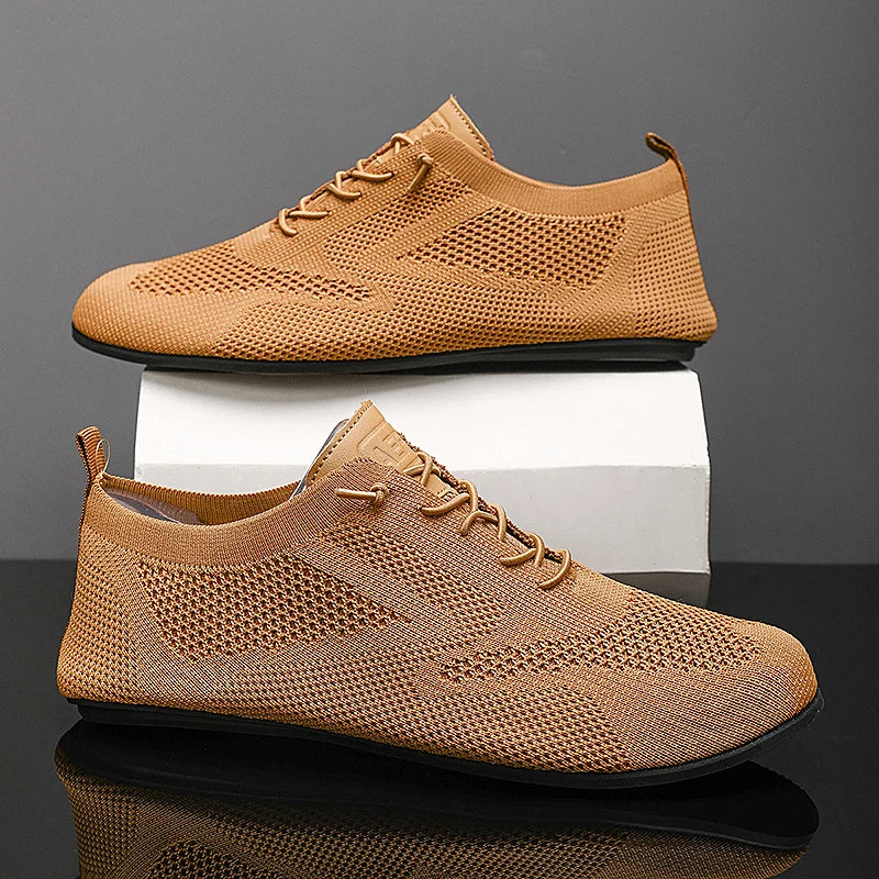 MAEDEF Men Shoes Mesh Breathable House Bedroom Slippers Thin Bottom Light Comfortable Solid Color Flat Shoes Casual Walking Shoe