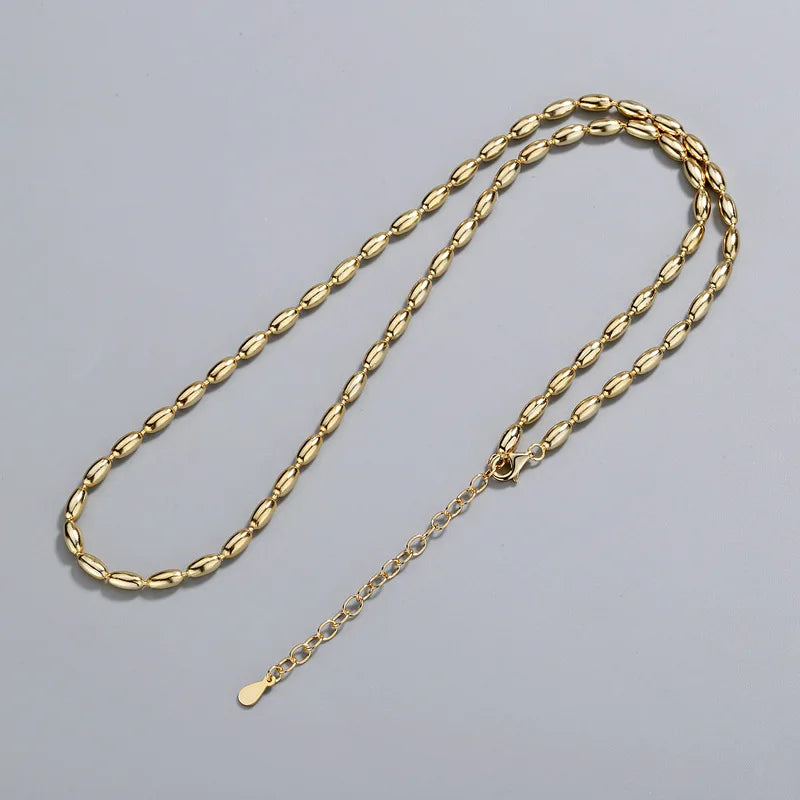 S925 Sterling Silver Necklace Simple Beads Choker Shiny Delicate Collarbone Chain For Girl Wedding Gift Fine Jewelry Wholesale