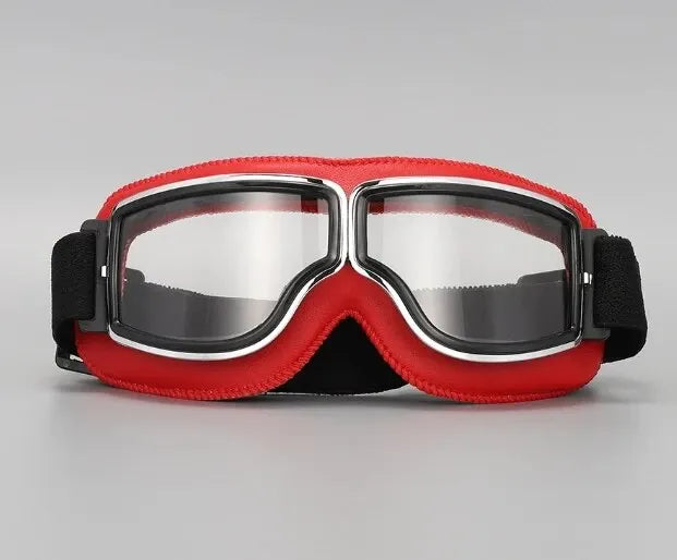 Motorcycle Glasses Windproof Motorcycle Helmet Glasses Sunglasses Retro Universal Folding Leather Retro Motorcycle Accessories