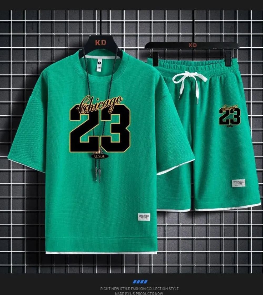 New high-quality men's Korean style comfortable and breathable round neck T-shirt summer digital fashion printed outdoor top