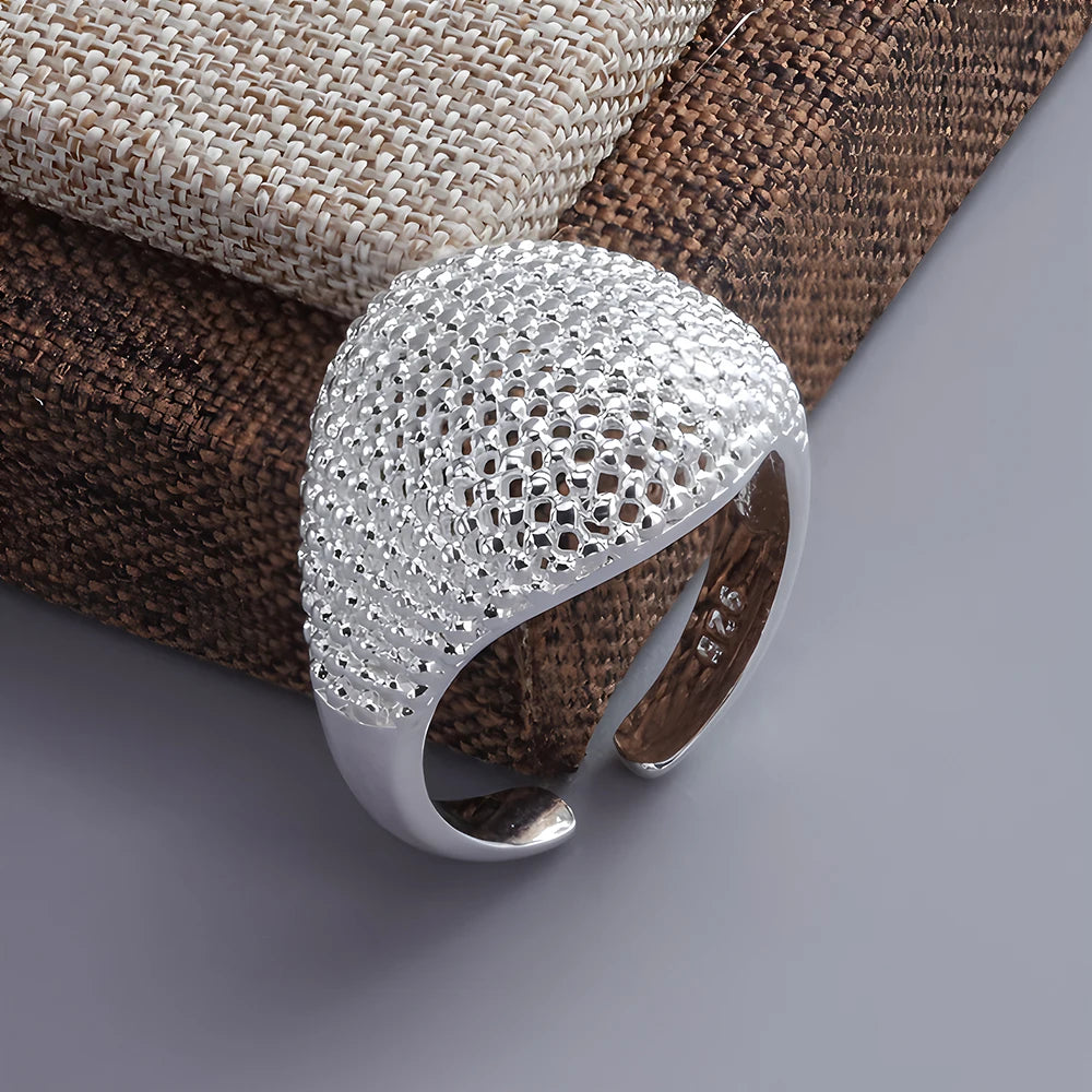 VENTFILLE 925 Sterling Silver Trend Arched Wide Ring For Female Geometry Punk Design Jewelry Asymmetric Gift Dropshipping