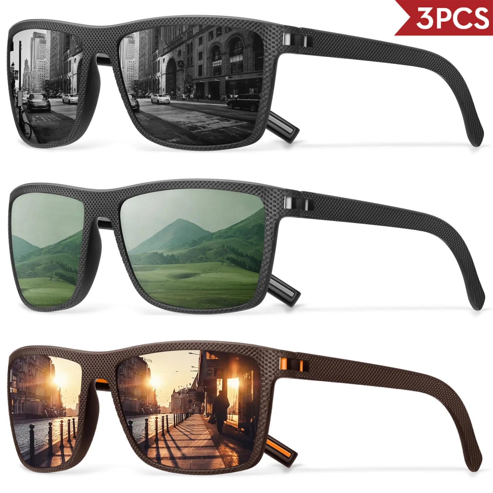 3/4 Pack New Designer Box Polarized Colorful Sunglasses for Men and Women Suitable for Driving, Fishing, Outdoor Sports UV400