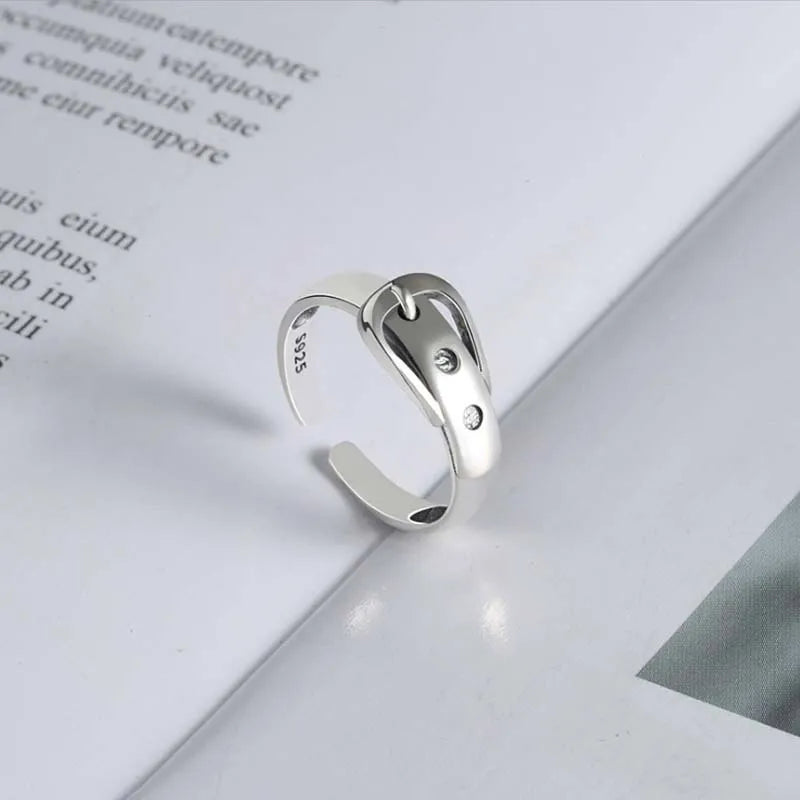925 Sterling Silver Belt Adjustable Rings Wedding Engagement Jewelry For Women Accessories   Dropshippin