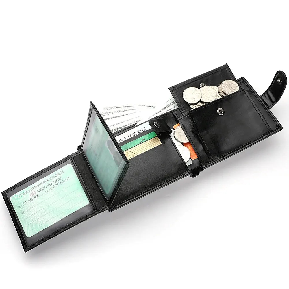 Men's Wallet Large Capacity Multi-Function Short Wallet Multi-slot Zipper Coin ID Credit Card Holder Men's Wallet