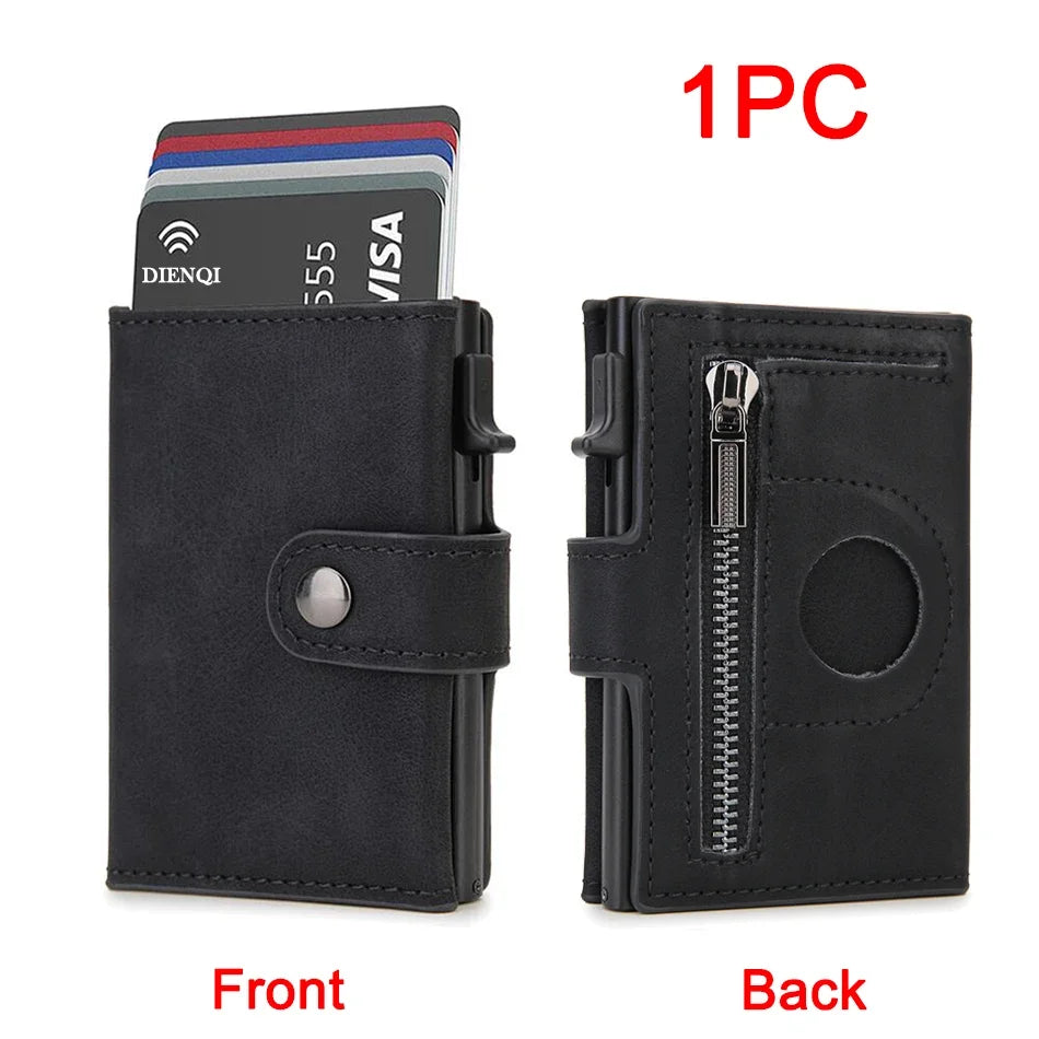 Rfid Carbon Fiber Men Wallets for Airtag Luxury Slim Mini Credit Card Holder Wallets for Men Air Tag Tracker Minimalist Purse