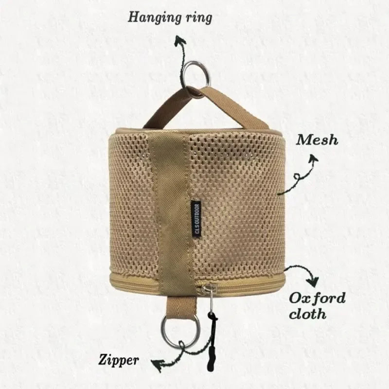 Outdoor camping tissue case roll paper storage bag with hook portable tissue holder tent hanging napkin holder camping supplies