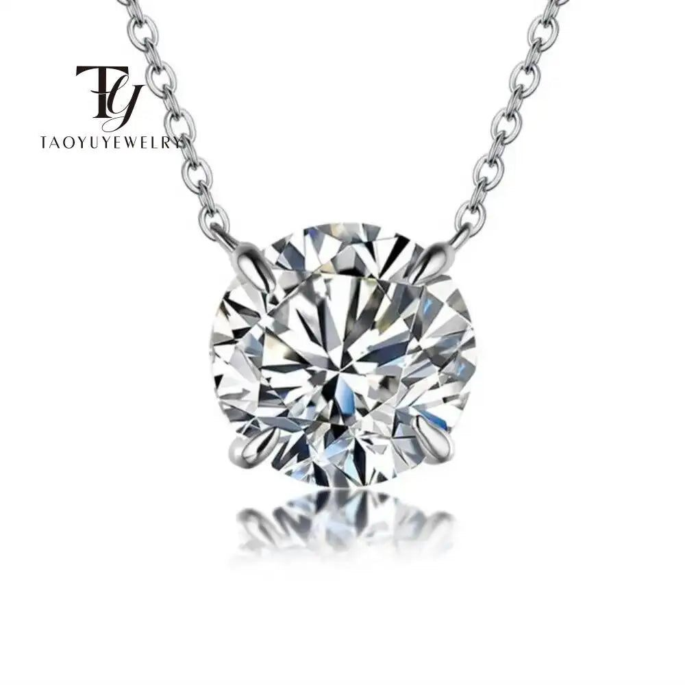 Moissanite Dia 6.5mm 0.5-5CT Woman Pendant Sier Necklace For Women Chains Party Bridal Fine Jewelry 925sterling Silver Necklace