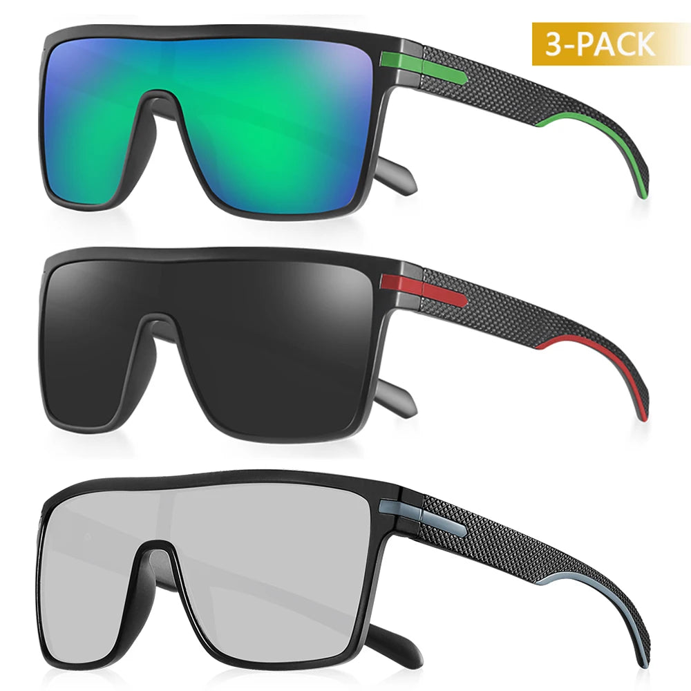 CRIXALIS Fashion Polarized Sunglasses For Men Square Oversized Anti Glare Driver Mirror Sun Glasses Women UV400 Goggles Male