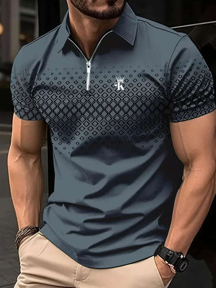 Business Men's Golf Polo Short Sleeve Polo Shirt Outdoor Casual Daily Streetwear Summer 3D Print Micro-elastic Polyester
