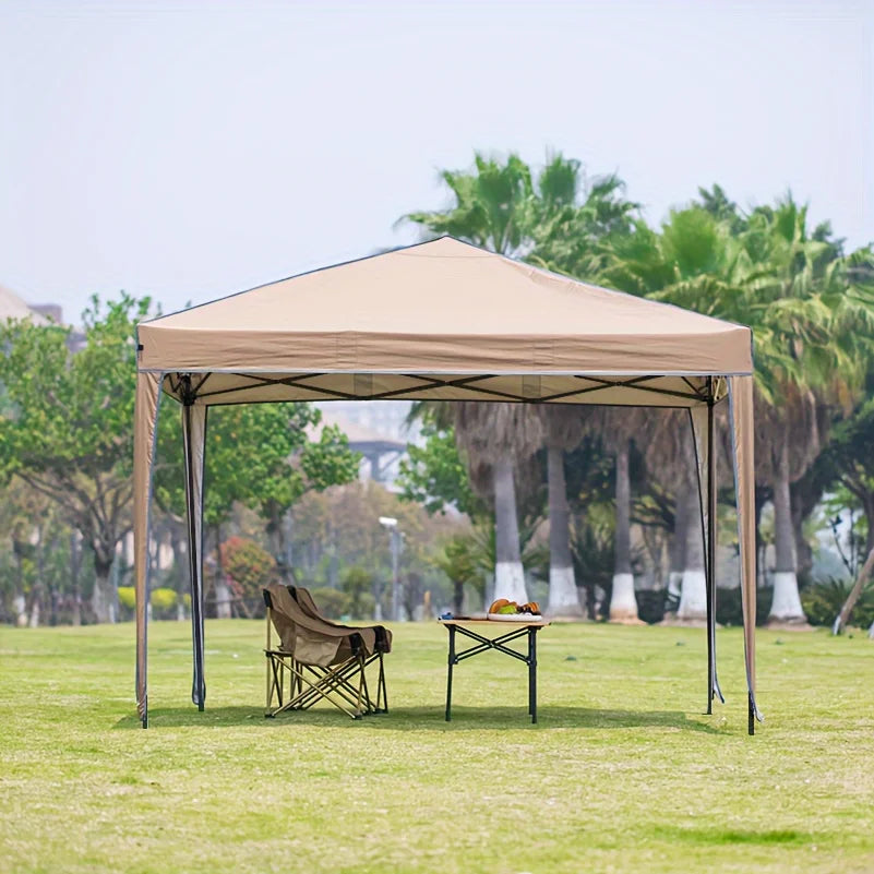 Outdoor pop-up canopy Gazebo Tent beach camping instant canopy 10x10 feet (khaki color) Convenient to carry